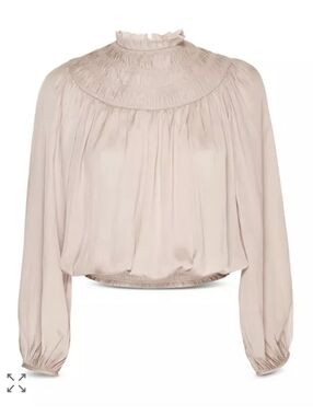 Frame Smocked High Neck Blouse Size XS